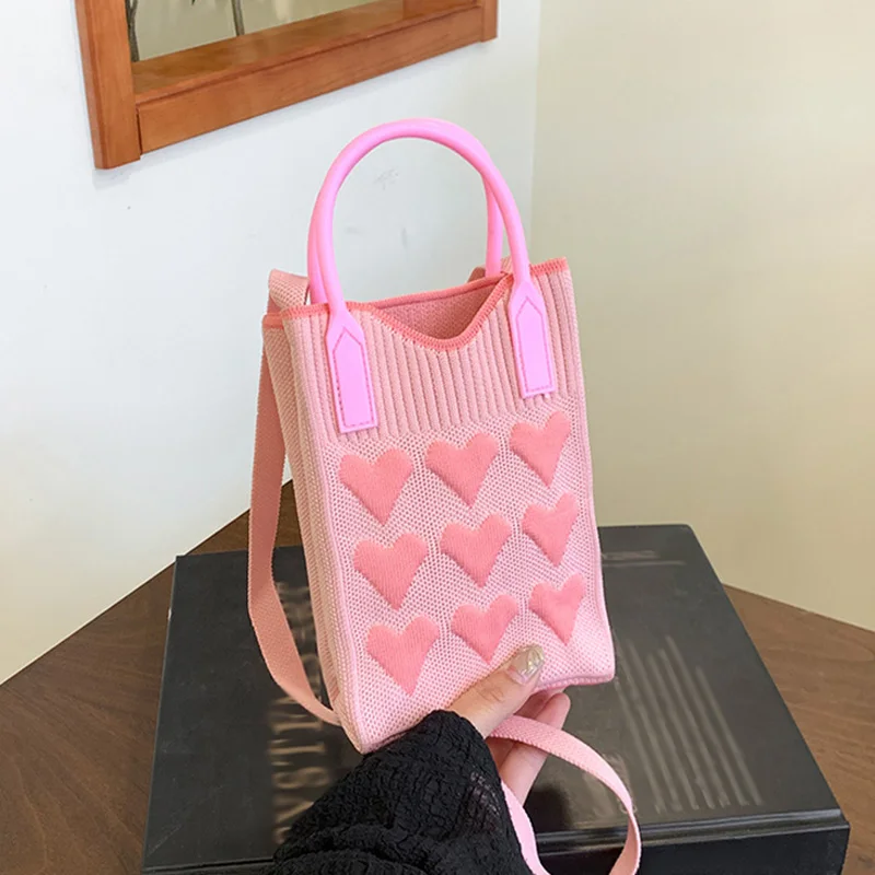 Square Mobile Phone Bag Heart Knitted Mini Handbag Korean Style Shoulder Bags Girls Outdoor Crossbody Pack Travel Coin Purse
Square Mobile Phone Bag Heart Knitted Mini Handbag Korean Style Shoulder Bags Girls Outdoor Crossbody Pack Travel Coin Purse
