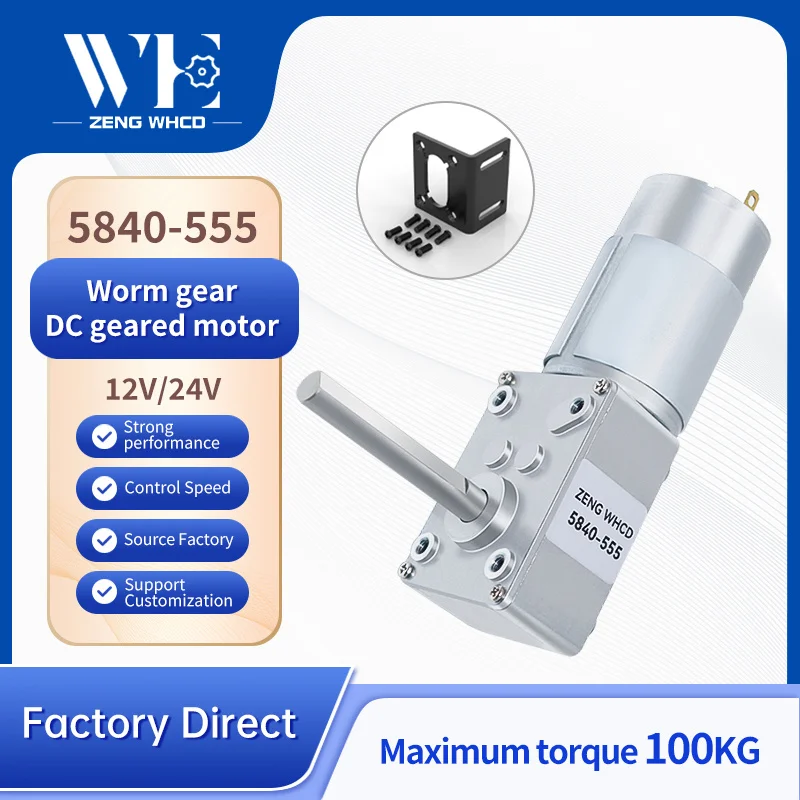 5840-555 Миниатюрный червячный мотор постоянного тока, 12 В ~ 24 В, однонаправленный длинный D-образный вал, реверсивный мотор-редуктор с высоким крутящим моментом
5840-555 Миниатюрный червячный мотор постоянного тока, 12 В ~ 24 В, однонаправленный длинный D-образный вал, реверсивный мотор-редуктор с высоким крутящим моментом
