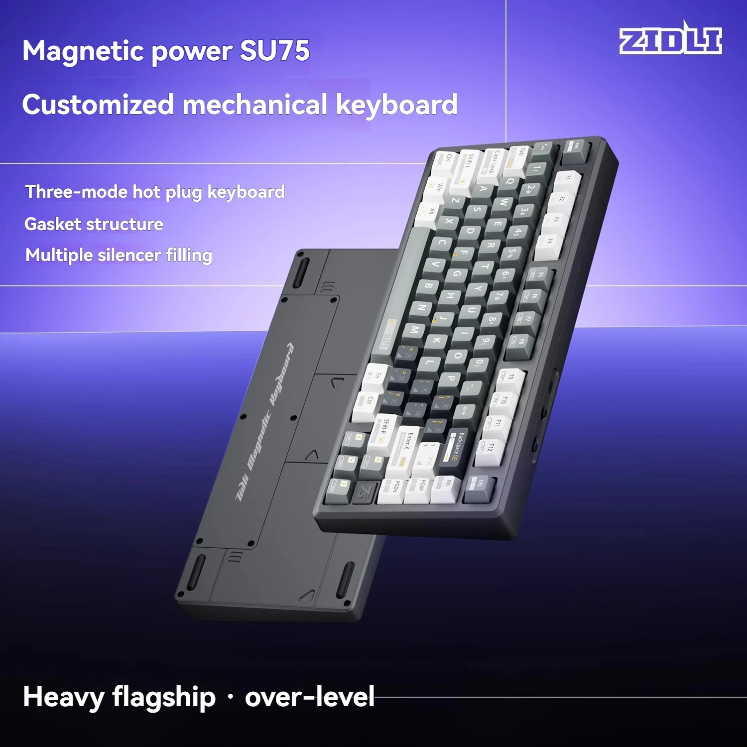 ZIDLI SU75 Mechanical Keyboard Wired Tri-mode Hot Swap GASKET RGB Aluminium Alloy Custom Mechanical Keyboard 75% for Esport Game
ZIDLI SU75 Mechanical Keyboard Wired Tri-mode Hot Swap GASKET RGB Aluminium Alloy Custom Mechanical Keyboard 75% for Esport Game