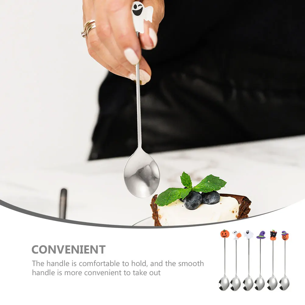 6pcs Dessert Spoon Halloween Style Stainless Steel Cake Spoon Fine Workmanship Smooth Handle Practical Mixing for Halloween
6pcs Dessert Spoon Halloween Style Stainless Steel Cake Spoon Fine Workmanship Smooth Handle Practical Mixing for Halloween