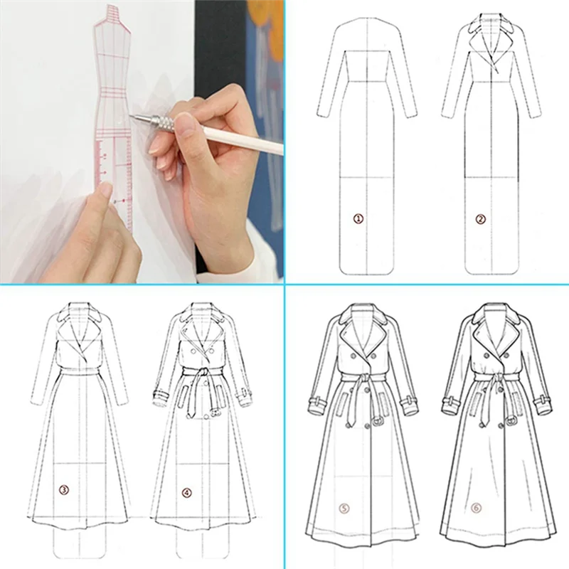 A15F-Fashion Illustration Ruler Sketch Template Sewing Ruler Humanoid Pattern Measuring Clothes Easy To Use B
A15F-Fashion Illustration Ruler Sketch Template Sewing Ruler Humanoid Pattern Measuring Clothes Easy To Use B