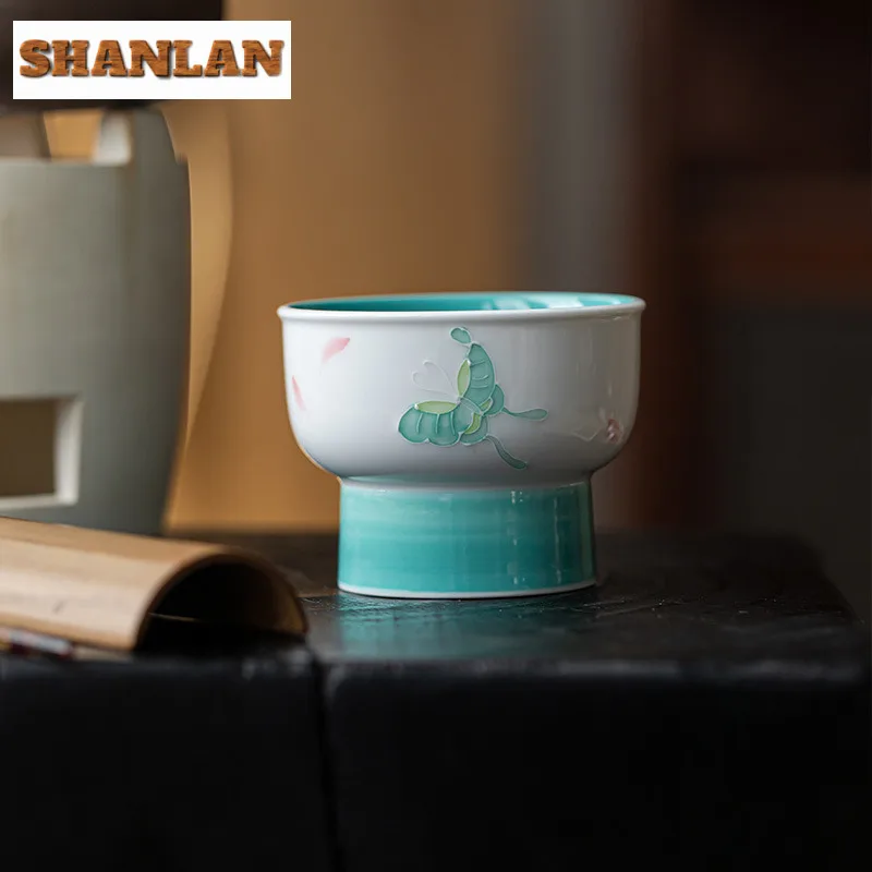 110ml Hand Painted Butterfly Teacup Retro Tea Bowl Beautiful Tea Cup Tea-tasting Smelling Cup Jianzhan Master Cups Tea Ceremony
110ml Hand Painted Butterfly Teacup Retro Tea Bowl Beautiful Tea Cup Tea-tasting Smelling Cup Jianzhan Master Cups Tea Ceremony