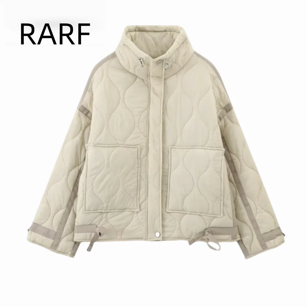 Western style age reducing feeling shoulder width loose silhouette woven tape splicing quilted cotton coat jacket
Western style age reducing feeling shoulder width loose silhouette woven tape splicing quilted cotton coat jacket