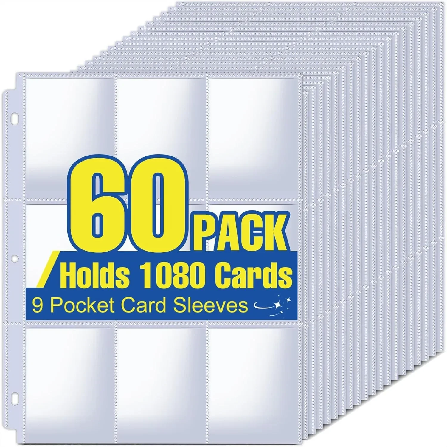 1080 Pockets Card Sleeves Binder Sheets, 9 Pocket Card Sleeves for 3 Ring Binder, Trading Cards Sleeves Fit for Baseball
1080 Pockets Card Sleeves Binder Sheets, 9 Pocket Card Sleeves for 3 Ring Binder, Trading Cards Sleeves Fit for Baseball
