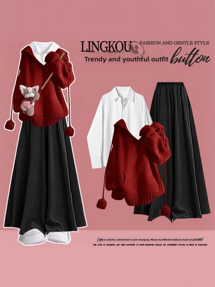 Soft Style plus Size Autumn Set Women's Beautiful Manner Hooded Base Shirt Slimming Casual Pants Three Piece Set Fashionable ...
Soft Style plus Size Autumn Set Women's Beautiful Manner Hooded Base Shirt Slimming Casual Pants Three Piece Set Fashionable ...