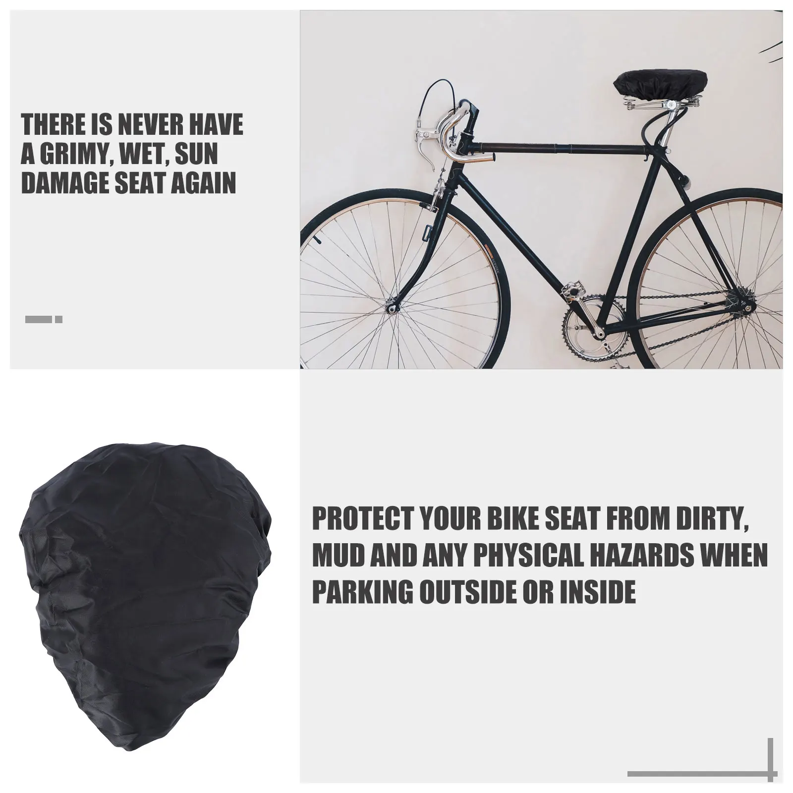 4pcs Bike Seat Cover Waterproof Rainproof Black Cushion Fits Most Seats Elastic Stretch Long Life Washable Reusable Protect
4pcs Bike Seat Cover Waterproof Rainproof Black Cushion Fits Most Seats Elastic Stretch Long Life Washable Reusable Protect
