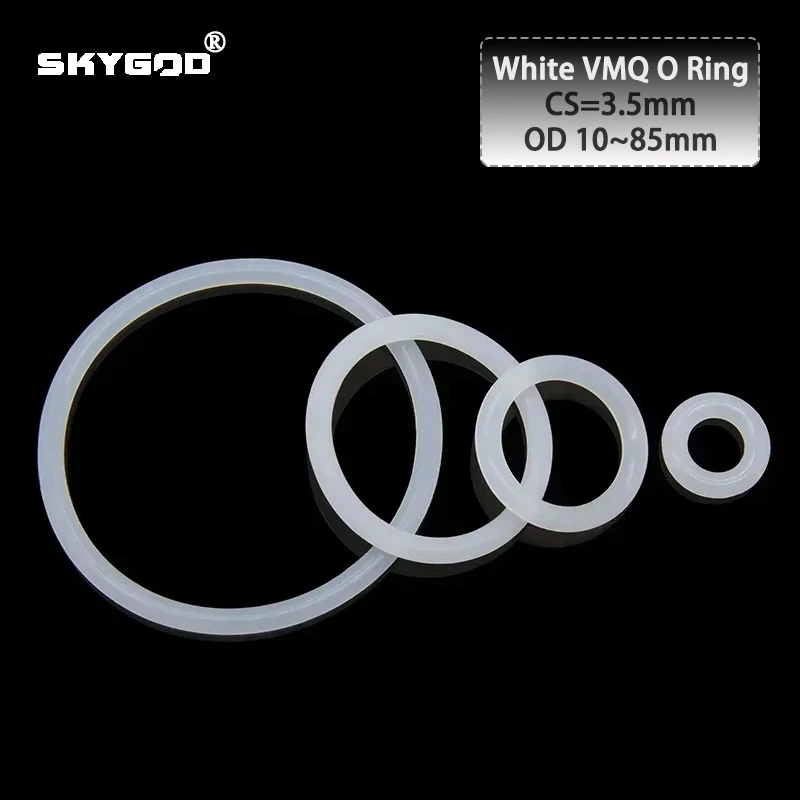 10Pcs White Silicone O Ring Gasket CS 3.5mm OD 10 ~ 85 mm Food Grade Silicone Rings O-rings Rubber Ring Gaskets
10Pcs White Silicone O Ring Gasket CS 3.5mm OD 10 ~ 85 mm Food Grade Silicone Rings O-rings Rubber Ring Gaskets