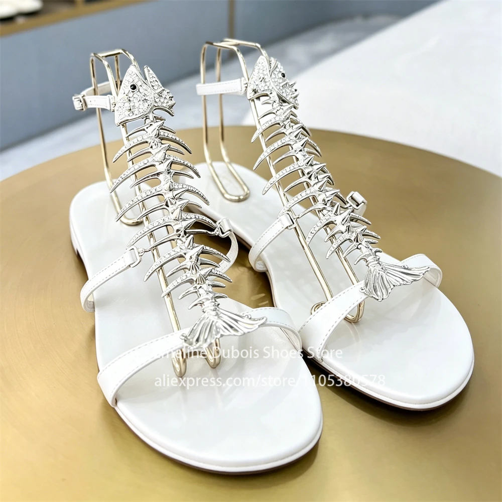Rhinestone Metal Fishbone Flat Sandals Ankle Strap Open Round Toe Sandals Fashion Party Summer Women Casual Shoes Custom Color
Rhinestone Metal Fishbone Flat Sandals Ankle Strap Open Round Toe Sandals Fashion Party Summer Women Casual Shoes Custom Color