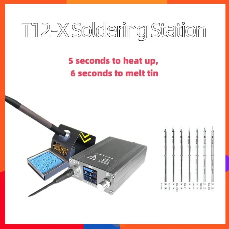 T12X ЖК-дисплей, умный электрический паяльник, комплект, инструмент для ремонта, паяльная сварочная станция с регулируемой температурой, 5S, нагрев
T12X ЖК-дисплей, умный электрический паяльник, комплект, инструмент для ремонта, паяльная сварочная станция с регулируемой температурой, 5S, нагрев