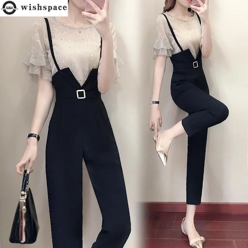 2022 Summer New French Elegant Women's Pants Set Bubble Sleeve Chiffon Shirt Casual Suspender Trousers Two Piece Set
2022 Summer New French Elegant Women's Pants Set Bubble Sleeve Chiffon Shirt Casual Suspender Trousers Two Piece Set