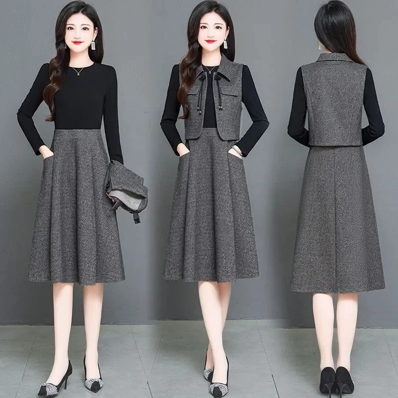 Ladies Fashion Leisure Patchwork Long Dresses Korean Women Large Size 5XLVestidos Autumn Winter Female Two Piece Set Maxi Dress
Ladies Fashion Leisure Patchwork Long Dresses Korean Women Large Size 5XLVestidos Autumn Winter Female Two Piece Set Maxi Dress