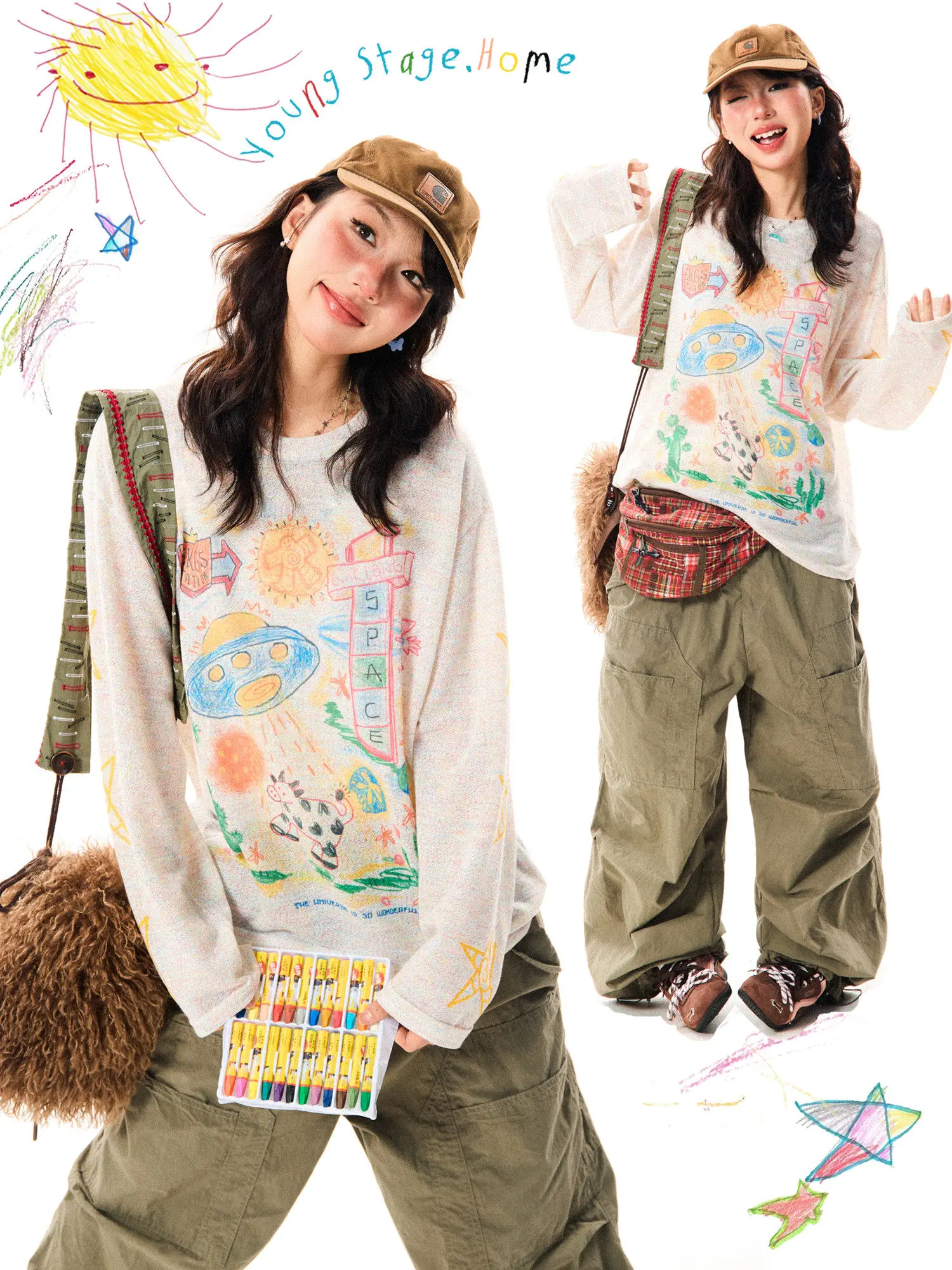 Женская футболка Young Stage American Sle Fun с рисунком fiti Long Sve, летняя легкая солнцезащитная полуTran...
Женская футболка Young Stage American Sle Fun с рисунком fiti Long Sve, летняя легкая солнцезащитная полуTran...