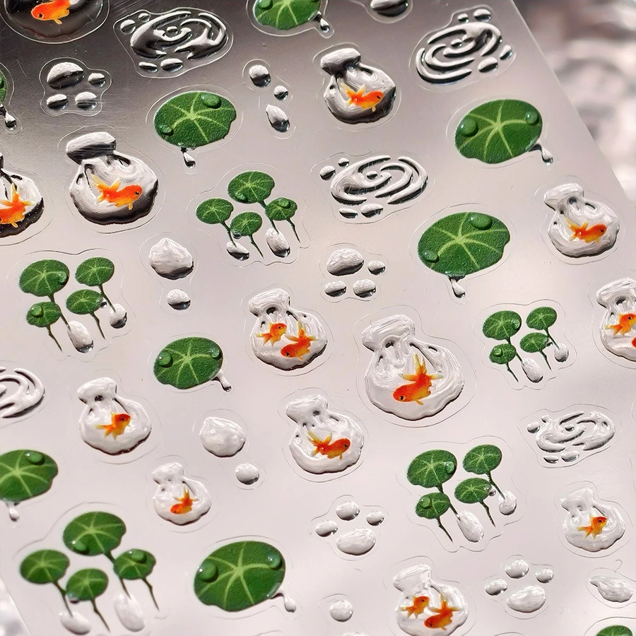 Lotus Flower Leaf Goldfish Ripple Wavelet Water Droplet Lotus Pond Brocaded Carp Self Adhesive Nail Art Stickers Manicure Decals
Lotus Flower Leaf Goldfish Ripple Wavelet Water Droplet Lotus Pond Brocaded Carp Self Adhesive Nail Art Stickers Manicure Decals