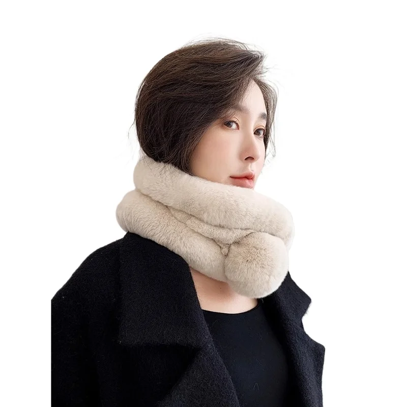 Whole leather Rex rabbit fur scarf women's winter warm thickened fur fur scarf Korean version versatile cute ball
Whole leather Rex rabbit fur scarf women's winter warm thickened fur fur scarf Korean version versatile cute ball