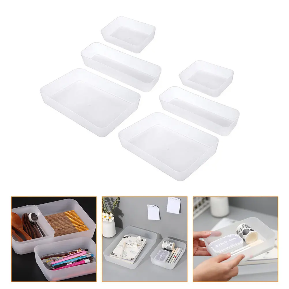 6Pcs Drawer Organizer Boxes Premium PP Material Tidy Desktop Or Drawer Storage for Pens Erasers Makeup Brushes Stationery Sundry
6Pcs Drawer Organizer Boxes Premium PP Material Tidy Desktop Or Drawer Storage for Pens Erasers Makeup Brushes Stationery Sundry