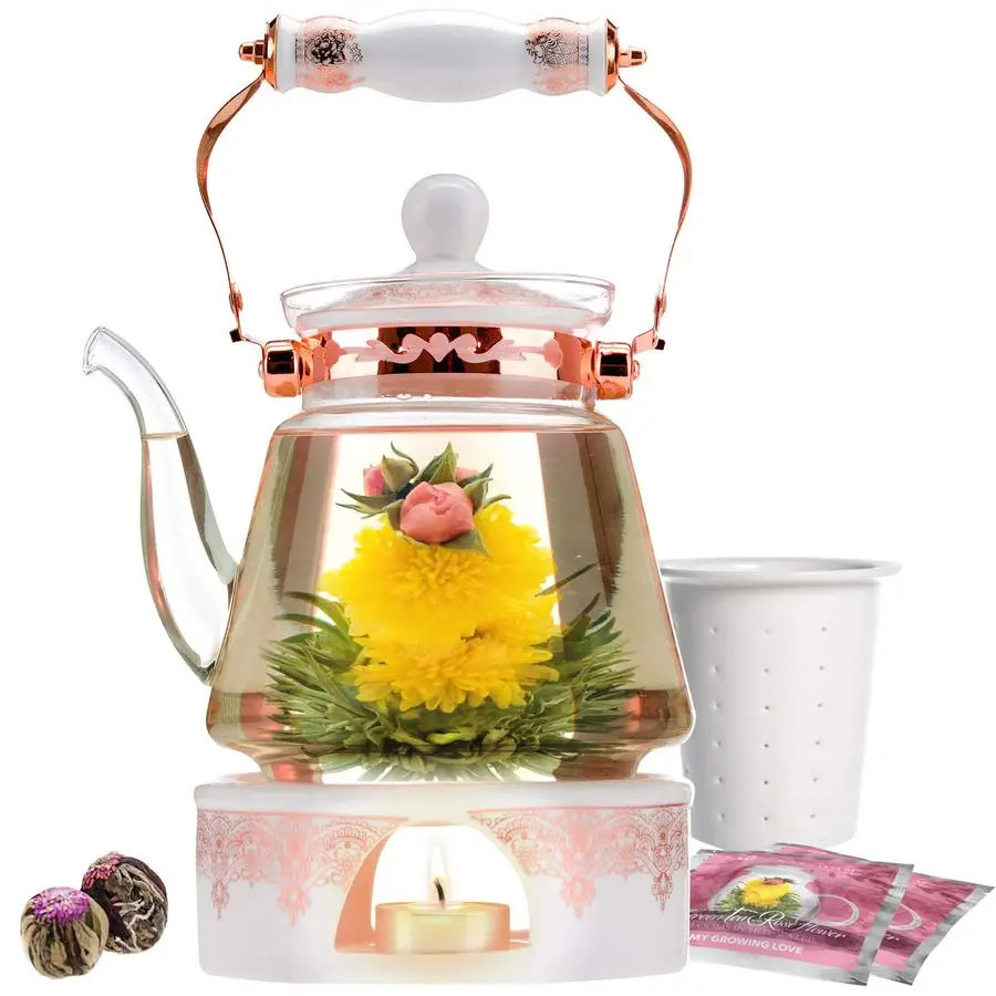 Buckingham Palace Teapot amp Flowering Tea Gift Set 6 Pieces Stovetop Safe Glass Teapot 40 OZ 1.2 L 45 CUPS, Porcelain Lid, Tea
Buckingham Palace Teapot amp Flowering Tea Gift Set 6 Pieces Stovetop Safe Glass Teapot 40 OZ 1.2 L 45 CUPS, Porcelain Lid, Tea