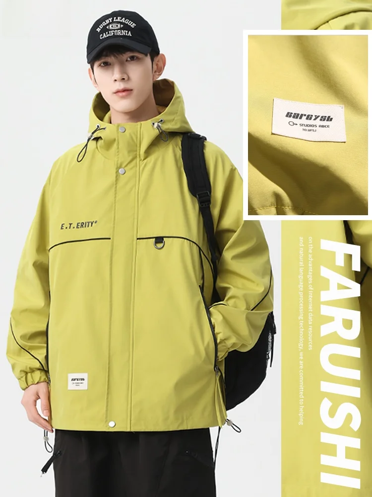 Men's Outdoor Sports Jaet Windproof Waterproof Spring Autumn Zipper Decorated Casual Faion Hooded Climbing Suit
Men's Outdoor Sports Jaet Windproof Waterproof Spring Autumn Zipper Decorated Casual Faion Hooded Climbing Suit