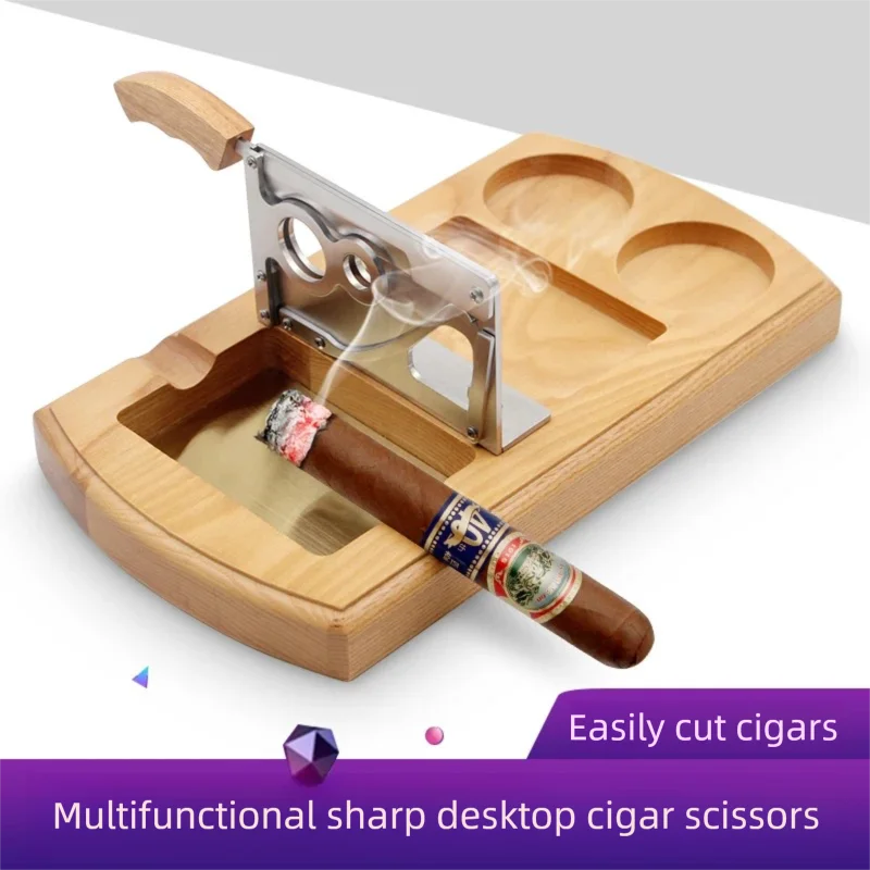 Desktop Cigar Cutter with Dual Holes Oak Wood & Stainless Steel Cigar Ashtray with Cigar Punch Lighter Holder for Cigar Lovers
Desktop Cigar Cutter with Dual Holes Oak Wood & Stainless Steel Cigar Ashtray with Cigar Punch Lighter Holder for Cigar Lovers