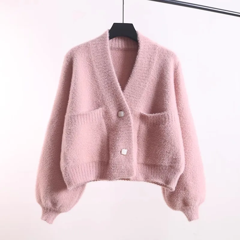 Imitation Mink Korean Knitted Cardigan Women Spring And Autumn New Long Sleeves Sweater Female Loose Short Tops Outerwear B1351
Imitation Mink Korean Knitted Cardigan Women Spring And Autumn New Long Sleeves Sweater Female Loose Short Tops Outerwear B1351