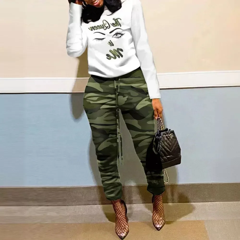 New Women's Clothing Suit Camouflage Eye Print Long Sleeve Blouse Top Pants Contrast Color Set
New Women's Clothing Suit Camouflage Eye Print Long Sleeve Blouse Top Pants Contrast Color Set