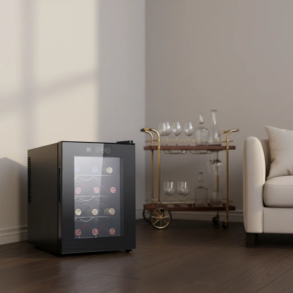 12 Bottle Wine Cooler Cabinet 32L Wine Chiller Single Zone Wine Fridge Cellar
12 Bottle Wine Cooler Cabinet 32L Wine Chiller Single Zone Wine Fridge Cellar