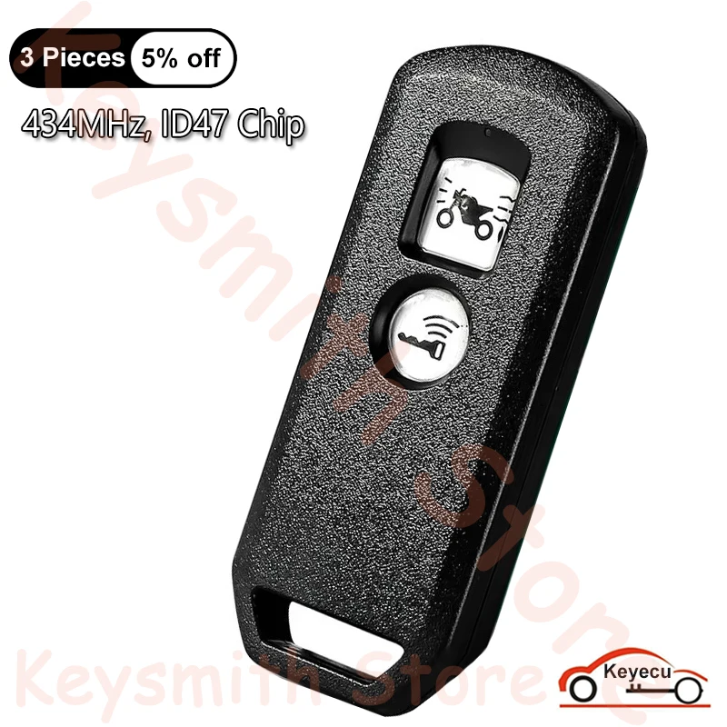 KEYECU 2 Buttons 434MHz ID47 Chip for Honda K1W-V11, K1B-T2, PCX160, K2Z, K2P-V61 Motorcycle Scooter Remote Key Fob
KEYECU 2 Buttons 434MHz ID47 Chip for Honda K1W-V11, K1B-T2, PCX160, K2Z, K2P-V61 Motorcycle Scooter Remote Key Fob