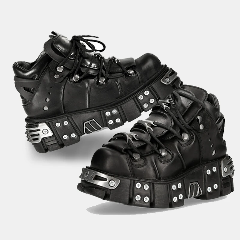 2025 Spring New Women Heavy Metal Platform Heightening Female Punk Small Leather Muffin Goth Dark Men Motorcycle Boots Tide
2025 Spring New Women Heavy Metal Platform Heightening Female Punk Small Leather Muffin Goth Dark Men Motorcycle Boots Tide