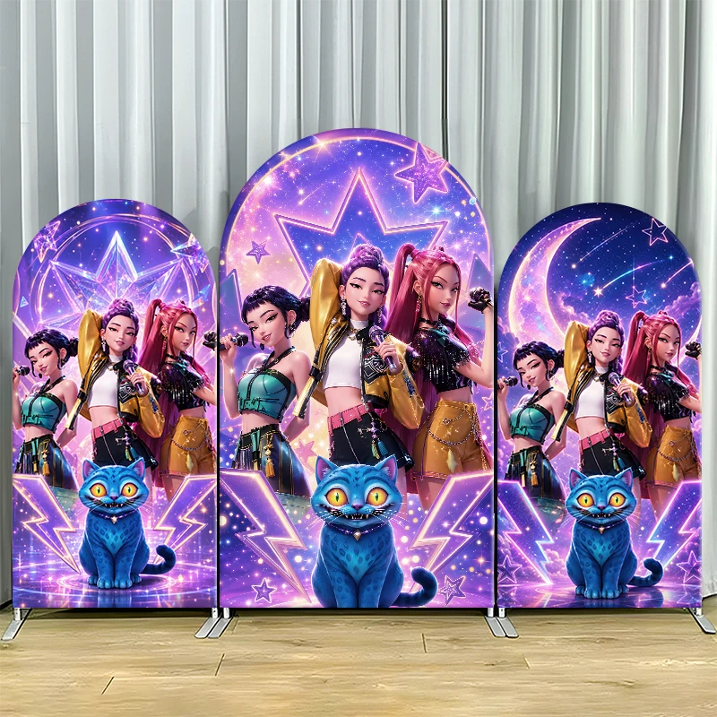 Kpop Demon Hunters Arch Backdrop CoverGirl Group Birthday Arched Banner, Spandex Elastic Photo Booth Background for Party Decor
Kpop Demon Hunters Arch Backdrop CoverGirl Group Birthday Arched Banner, Spandex Elastic Photo Booth Background for Party Decor