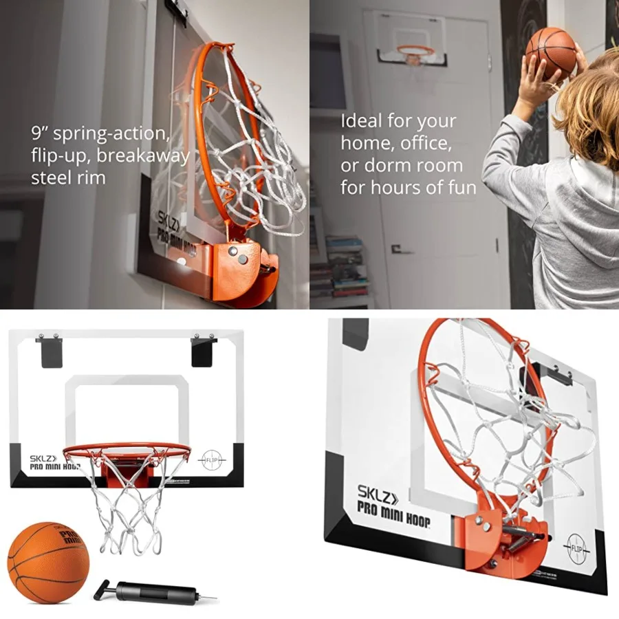 Pro Mini Indoor Basketball Hoop with Ball, Over the Door, Shatter-Proof Backboard, Spring-Action Break-Away Steel Rim, Great fo
Pro Mini Indoor Basketball Hoop with Ball, Over the Door, Shatter-Proof Backboard, Spring-Action Break-Away Steel Rim, Great fo