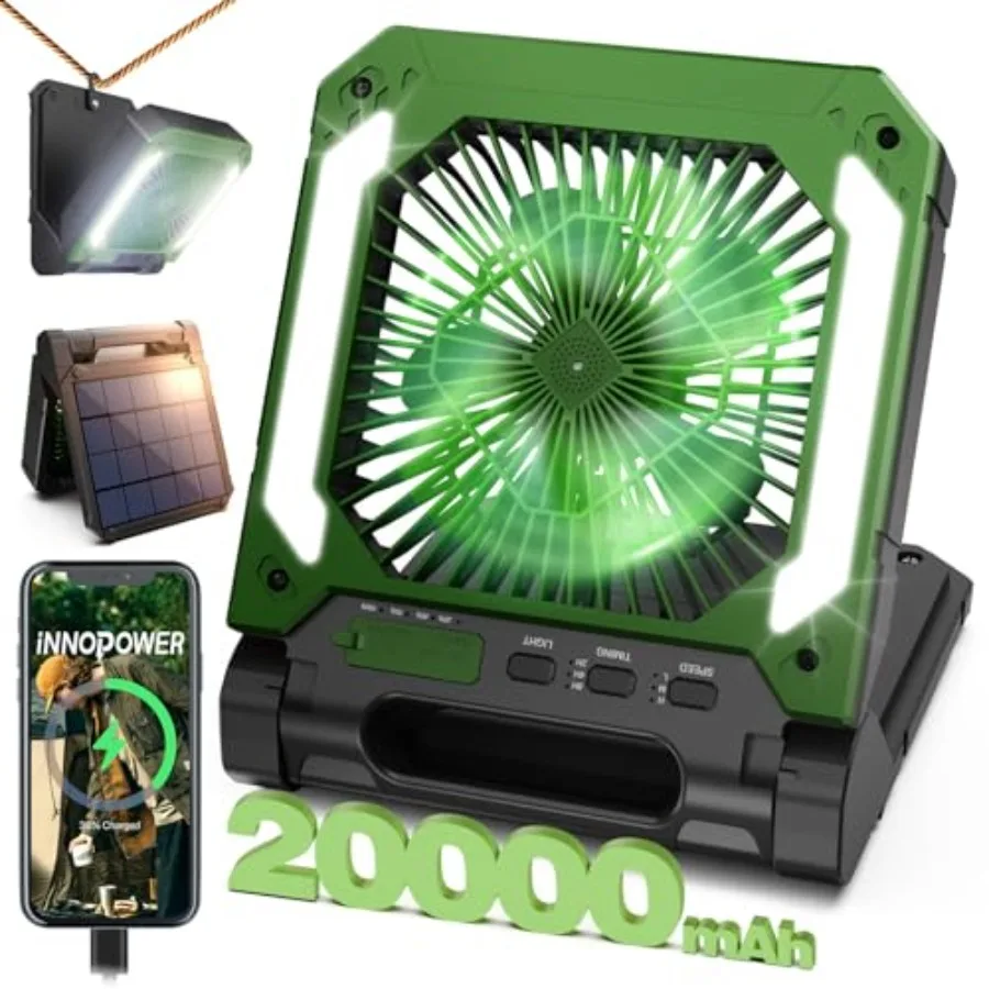 20000mAh Portable Fan Rechargeable with Solar Panel 2-in-1 3 Speeds Cordless Battery Powered Fan with Led Lantern Timer Quiet U
20000mAh Portable Fan Rechargeable with Solar Panel 2-in-1 3 Speeds Cordless Battery Powered Fan with Led Lantern Timer Quiet U