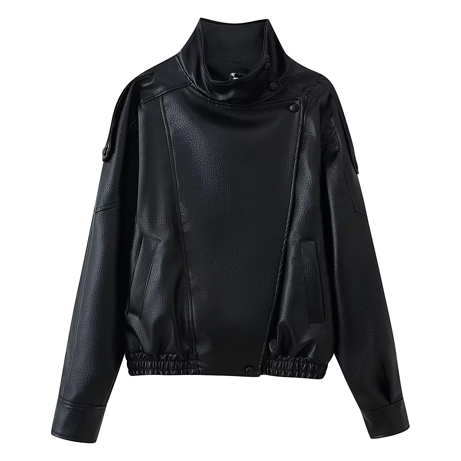 Cool Bla PU Leather Jaet Women's Spring Autumn Faion High-End Feelings Motorcycle Sle Long Sve Zipper Closure Coat
Cool Bla PU Leather Jaet Women's Spring Autumn Faion High-End Feelings Motorcycle Sle Long Sve Zipper Closure Coat