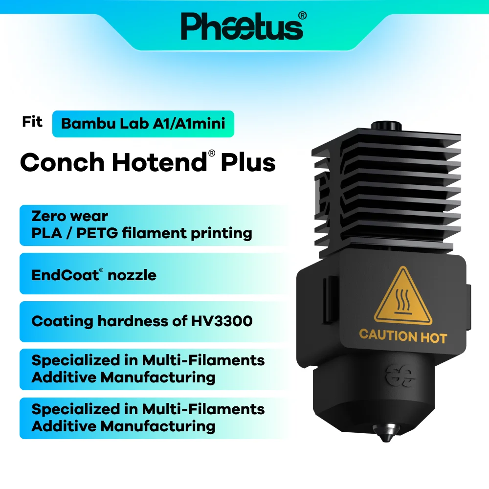 Phaetus Conch Hotend Plus Silicon Carbide Nozzle Endcoat Nozzle For A1 Replace Hotend Kit For Bambu A1/A1mini part H2D
Phaetus Conch Hotend Plus Silicon Carbide Nozzle Endcoat Nozzle For A1 Replace Hotend Kit For Bambu A1/A1mini part H2D