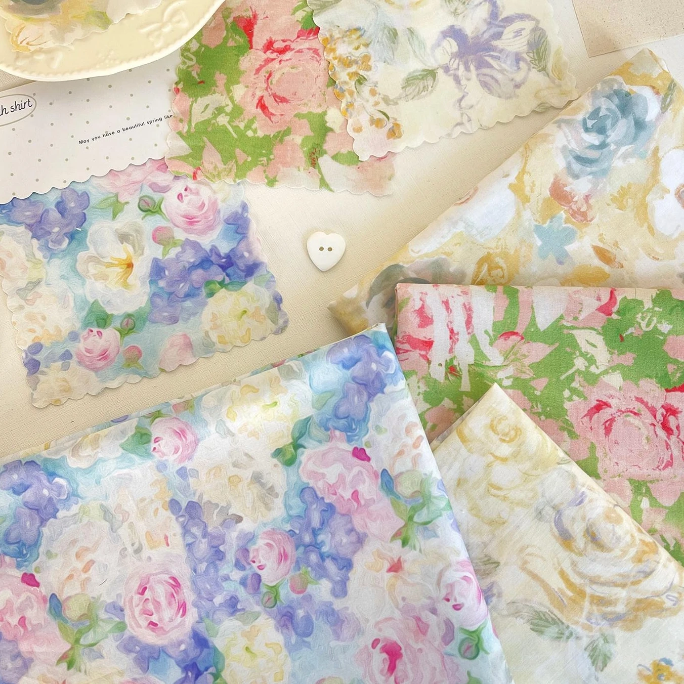 50x145cm INS Korean Style French Floral Oil Painting 60s Cotton Fabric For Sewing Dress Kids Outfit Hair Tie DIY Cloth
50x145cm INS Korean Style French Floral Oil Painting 60s Cotton Fabric For Sewing Dress Kids Outfit Hair Tie DIY Cloth