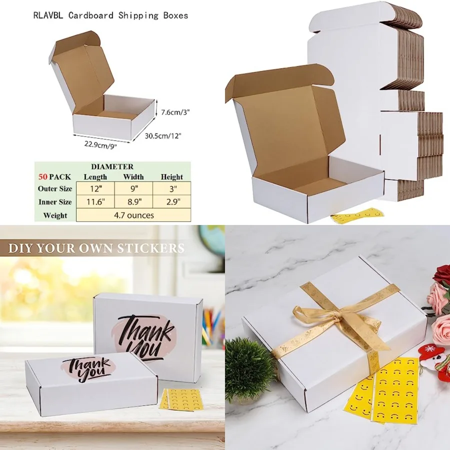 Inch Shipping Boxes Set of 50, White Small Corrugated Cardboard Box, Mailer Boxes for Packing Small Business
Inch Shipping Boxes Set of 50, White Small Corrugated Cardboard Box, Mailer Boxes for Packing Small Business
