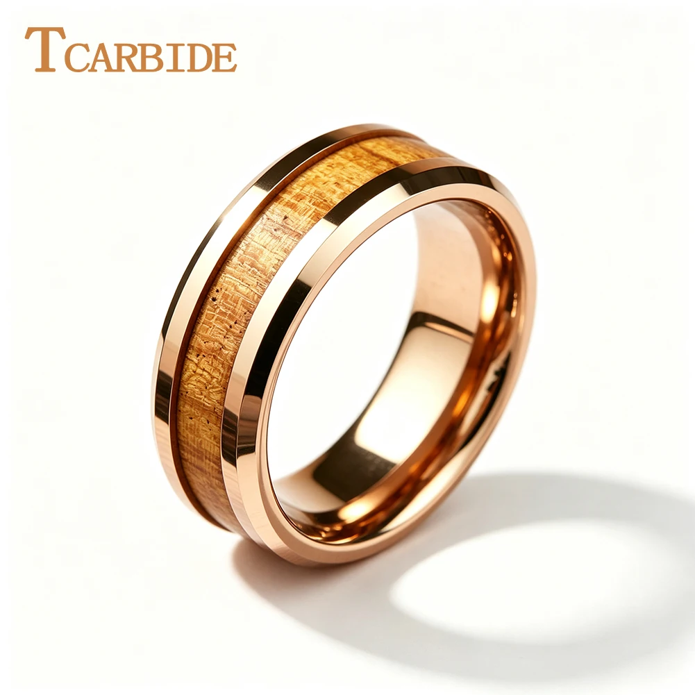 Tcarbide 6/8mm Men Women Koa Wood Ring Tungsten Wedding Band Beveled Polished Finish Festival Gift Comfort Fit
Tcarbide 6/8mm Men Women Koa Wood Ring Tungsten Wedding Band Beveled Polished Finish Festival Gift Comfort Fit