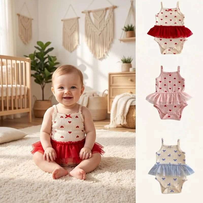 Baby Girl Summer Lace Tutu Bodysuit Spaghetti Strap Heart Print Infant Onesie Eyelet Toddler Romper Photoshoots Baby Clothes
Baby Girl Summer Lace Tutu Bodysuit Spaghetti Strap Heart Print Infant Onesie Eyelet Toddler Romper Photoshoots Baby Clothes