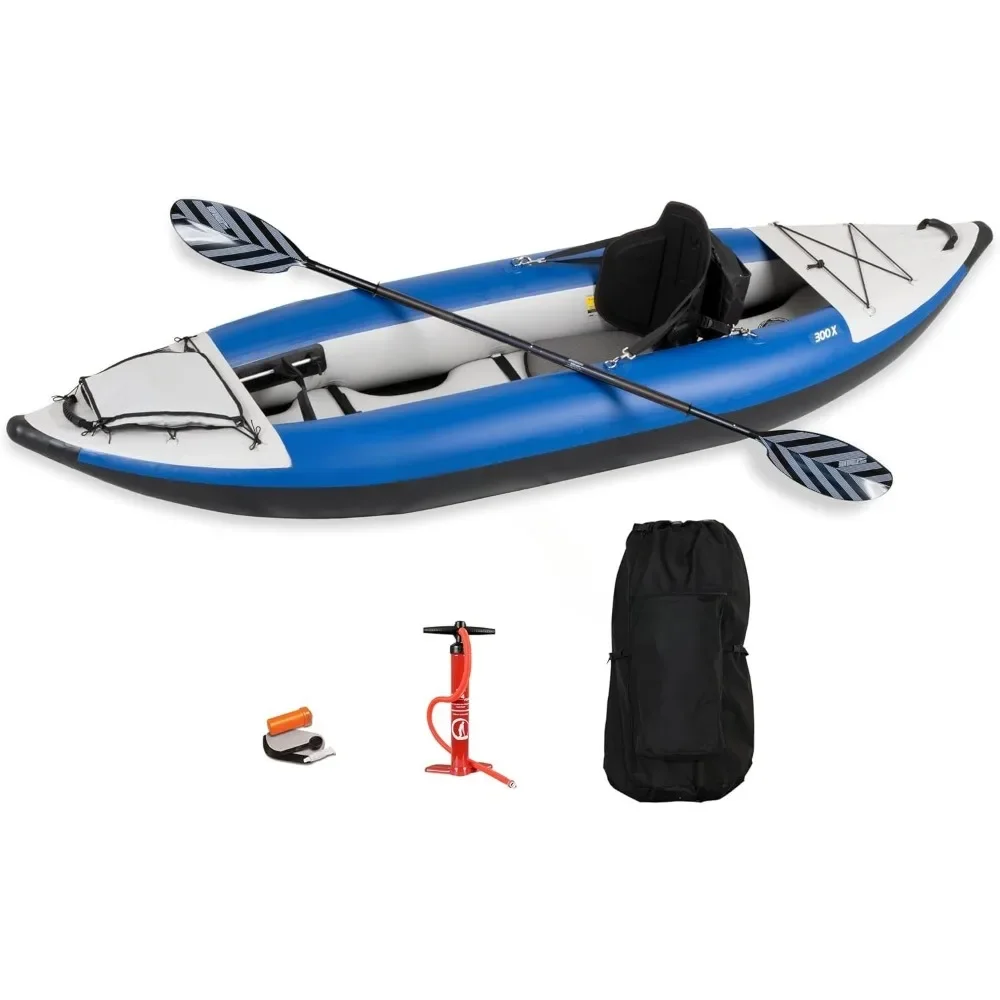 300X Explorer Touring, Camping, Fishing Whitewater Inflatable Kayak, Solo, Self-Bailing, Drop Stitch Floor-Paddle, Seat, Pump
300X Explorer Touring, Camping, Fishing Whitewater Inflatable Kayak, Solo, Self-Bailing, Drop Stitch Floor-Paddle, Seat, Pump