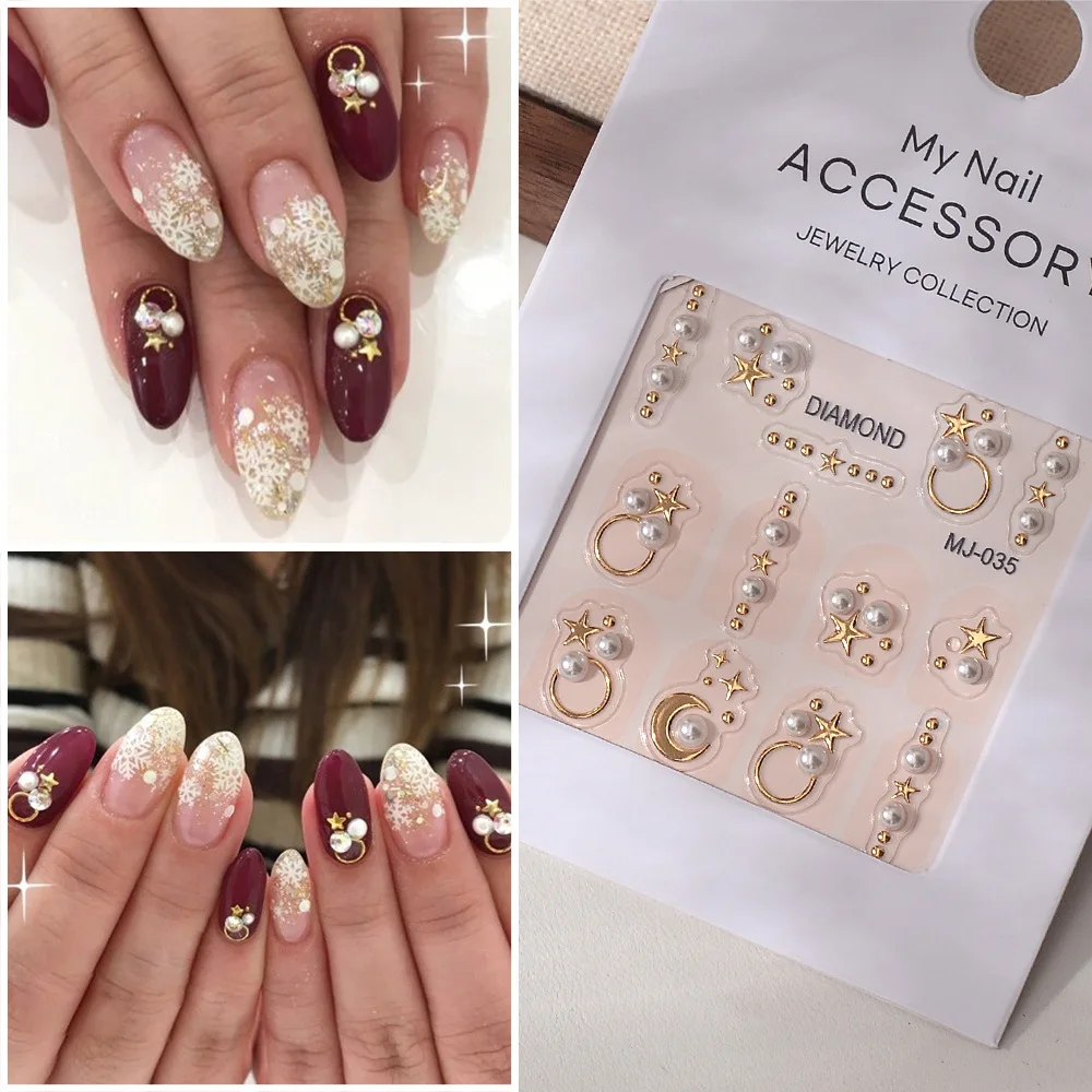 5D Embossed Nail Decalspearlnailaccessorie inEuropeanstyle,gold-plated five-pointedstarring,three-dimensional nail stickers,a setcontaining two colors
5D Embossed Nail Decalspearlnailaccessorie inEuropeanstyle,gold-plated five-pointedstarring,three-dimensional nail stickers,a setcontaining two colors