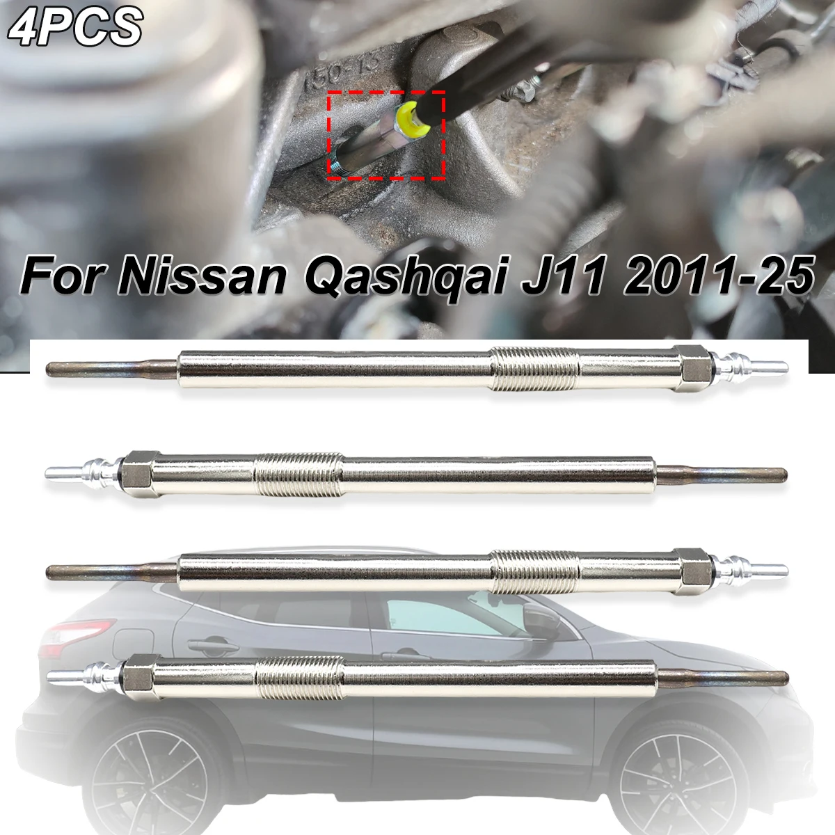 4Pcs Car Diesel Heater Nickel Plating Glow Plugs 4.5V 110651749R Replacement Parts For Nissan Qashqai J11 2011-2025 1.6 1.7 dCi
4Pcs Car Diesel Heater Nickel Plating Glow Plugs 4.5V 110651749R Replacement Parts For Nissan Qashqai J11 2011-2025 1.6 1.7 dCi