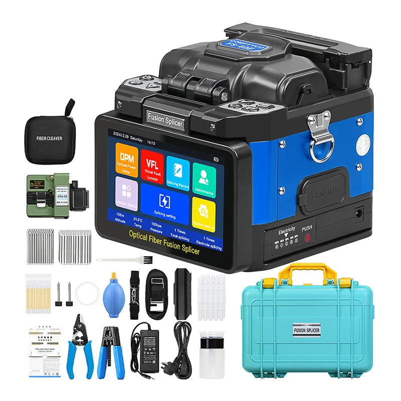 COMPTYCO FS-60E Fully Automatic Fusion Splicer Machine 5 Inch Touch Screen 6 Motors with OPM VFL FTTX Fiber Optic Fusion Splicer 
COMPTYCO FS-60E Fully Automatic Fusion Splicer Machine 5 Inch Touch Screen 6 Motors with OPM VFL FTTX Fiber Optic Fusion Splicer