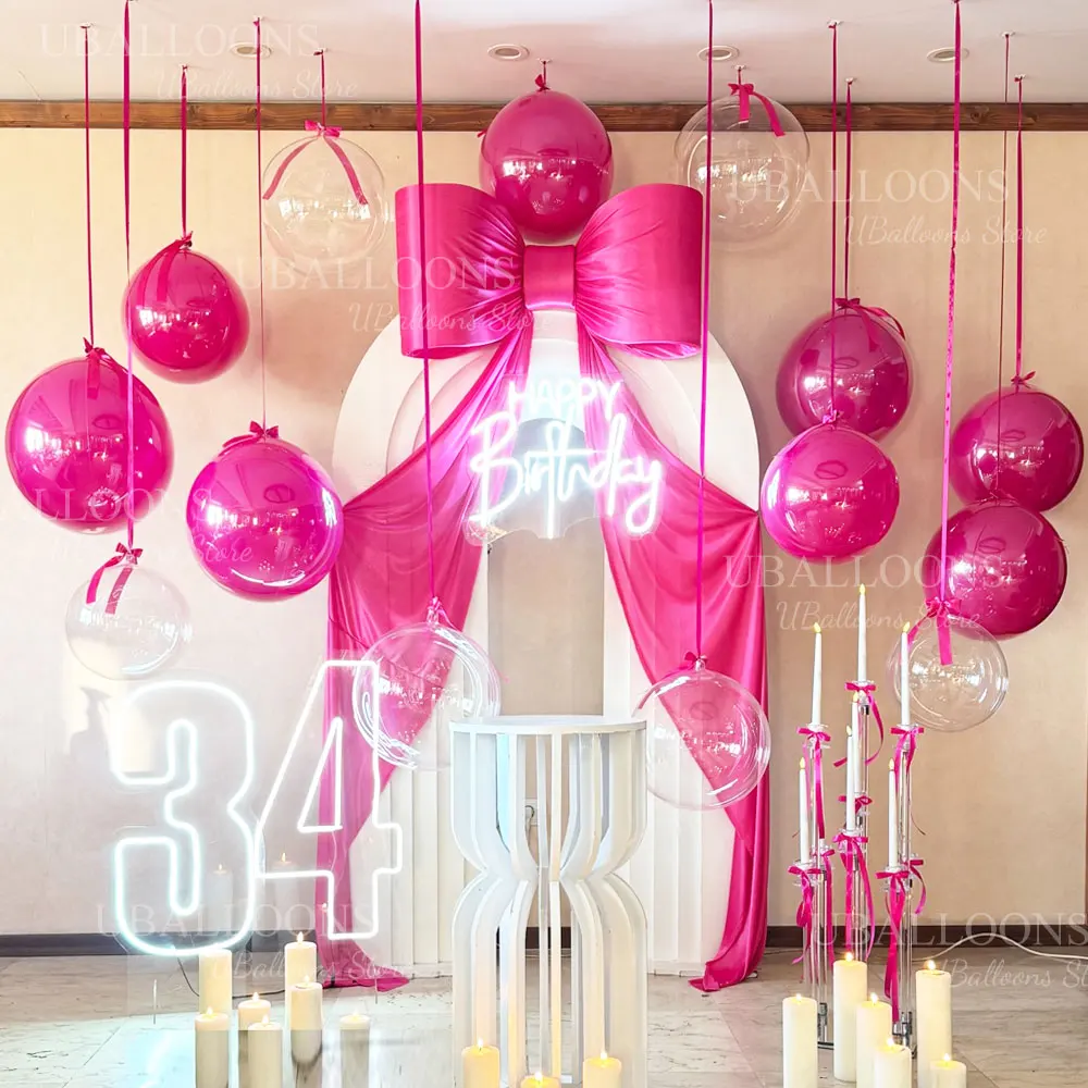 12pcs Pink Ribbon Balloons 18'' Baby Light Hot Pink Latex Hanging Balloons for Birthday Wedding Baby Shower Party Backdrop Decor
12pcs Pink Ribbon Balloons 18'' Baby Light Hot Pink Latex Hanging Balloons for Birthday Wedding Baby Shower Party Backdrop Decor