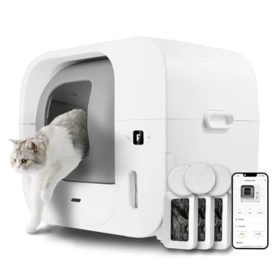 Extra Large Odor-Free Automatic Self-Cleaning Cat Litter Box for 322 lbs Cats White Smart APP Control Self-Pack Refill System 3
Extra Large Odor-Free Automatic Self-Cleaning Cat Litter Box for 322 lbs Cats White Smart APP Control Self-Pack Refill System 3