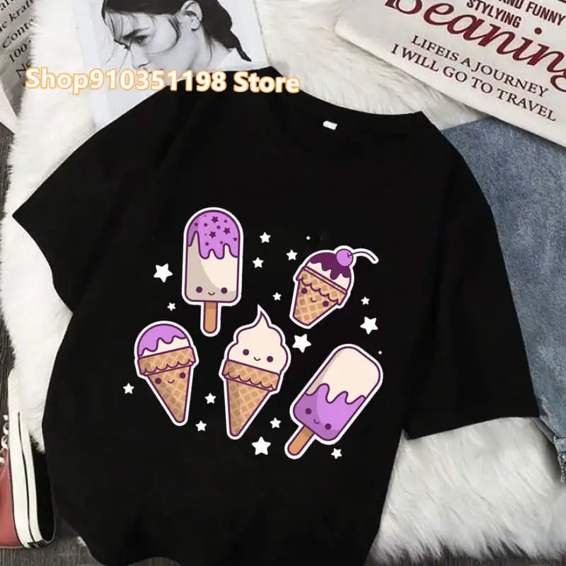 Tshirt Cute ice cream Printed Women White Black T-shirt Summer Funny Graphic Tee Shirt Femme Harajuku T Shirt Dropshipping
Tshirt Cute ice cream Printed Women White Black T-shirt Summer Funny Graphic Tee Shirt Femme Harajuku T Shirt Dropshipping