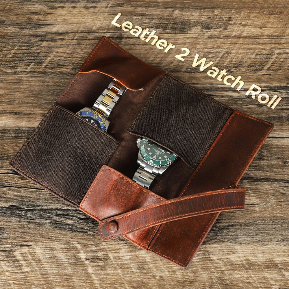 Vintage Crazy Horse Leather 2-Slot Mechanical Watch Storage Bag Fashion Buckle Genuine Leather Binding Watch Pouch
Vintage Crazy Horse Leather 2-Slot Mechanical Watch Storage Bag Fashion Buckle Genuine Leather Binding Watch Pouch