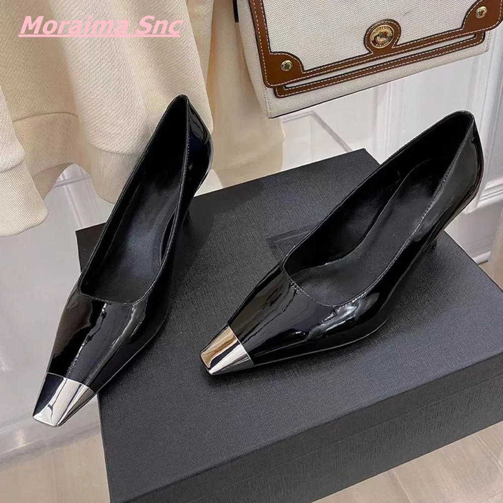 2022 Summer Concise Women Shoes Black Thin High Cover Heel Sexy Leather Metal Patent Pointed Toe Comfortable Party Office Sandal
2022 Summer Concise Women Shoes Black Thin High Cover Heel Sexy Leather Metal Patent Pointed Toe Comfortable Party Office Sandal