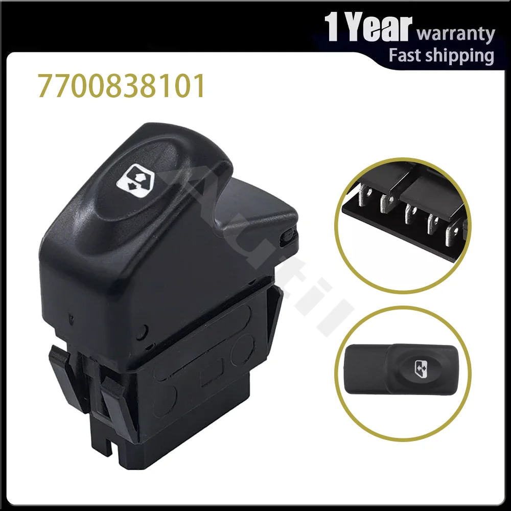 Electric Window Control Switch 7700838101 for Renault Clio II(1998-2012) Megane(1995-2002) Kangoo(1998-2008)
Electric Window Control Switch 7700838101 for Renault Clio II(1998-2012) Megane(1995-2002) Kangoo(1998-2008)