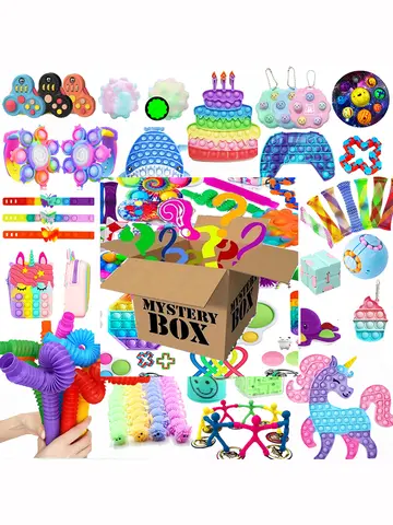 Random Mystery Fidget Toys Bag Pack for Kids Cheap Sensory Toys Stress Reliver Autism ADHD Gifts Spinner Fidget Squishy Set