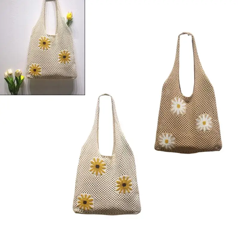 Shoulder Bag For Women Spring Summer Flowers Print Knitted Tote Bag Lightweight Travel Crochet Bag Flower Shopper Bag
Shoulder Bag For Women Spring Summer Flowers Print Knitted Tote Bag Lightweight Travel Crochet Bag Flower Shopper Bag