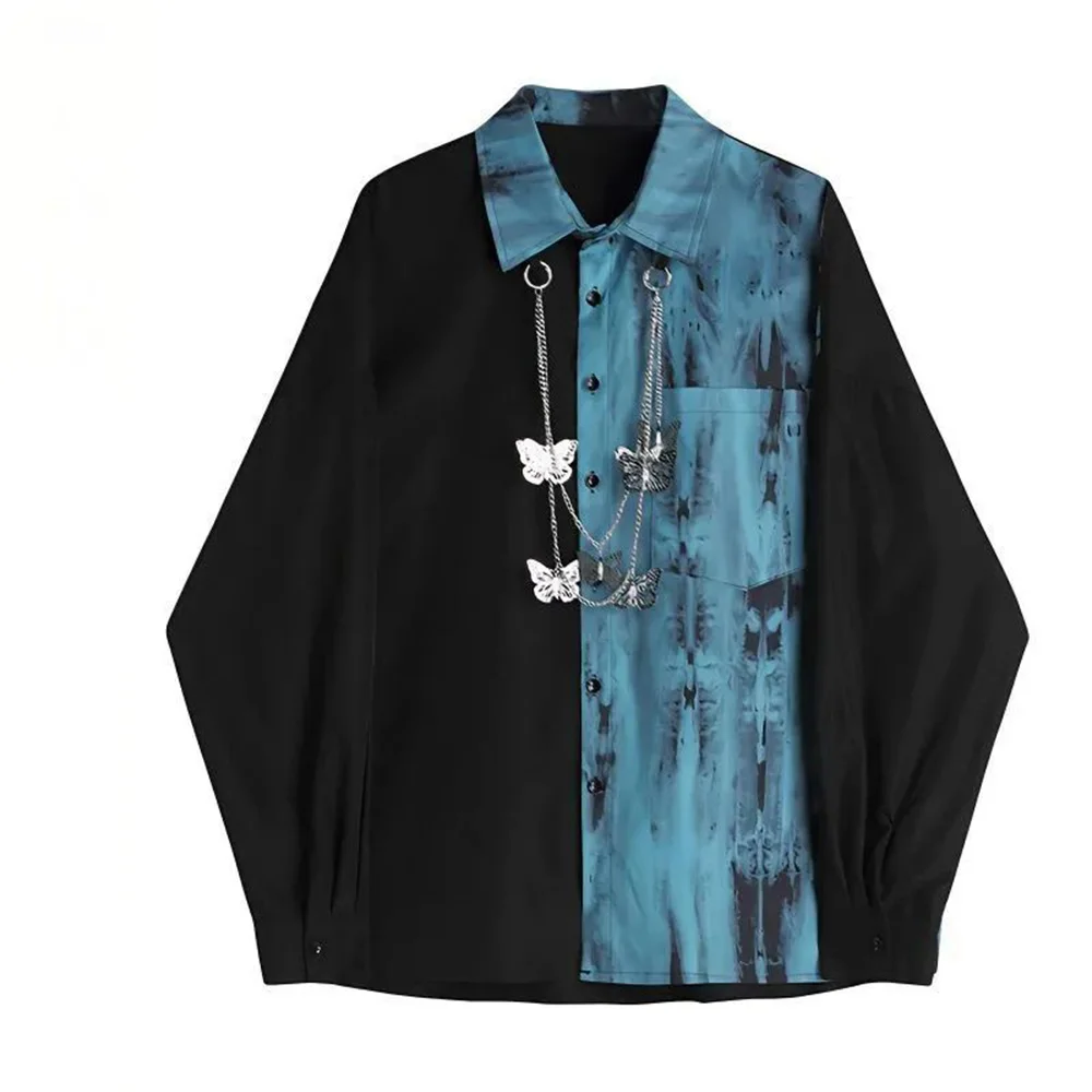 Men's Loose Shirt Necklace Decoration Contrast Color Shirt Streetwear Trend Personality Casual Long Sleeve Top Men'S Clothing
Men's Loose Shirt Necklace Decoration Contrast Color Shirt Streetwear Trend Personality Casual Long Sleeve Top Men'S Clothing