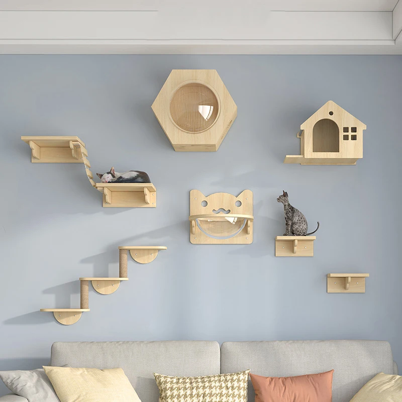 Wall-mounted solid wood large luxury cat tree cat jumping platform cat climbing frame
Wall-mounted solid wood large luxury cat tree cat jumping platform cat climbing frame